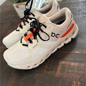 ON Running White Sneakers with Orange Accents